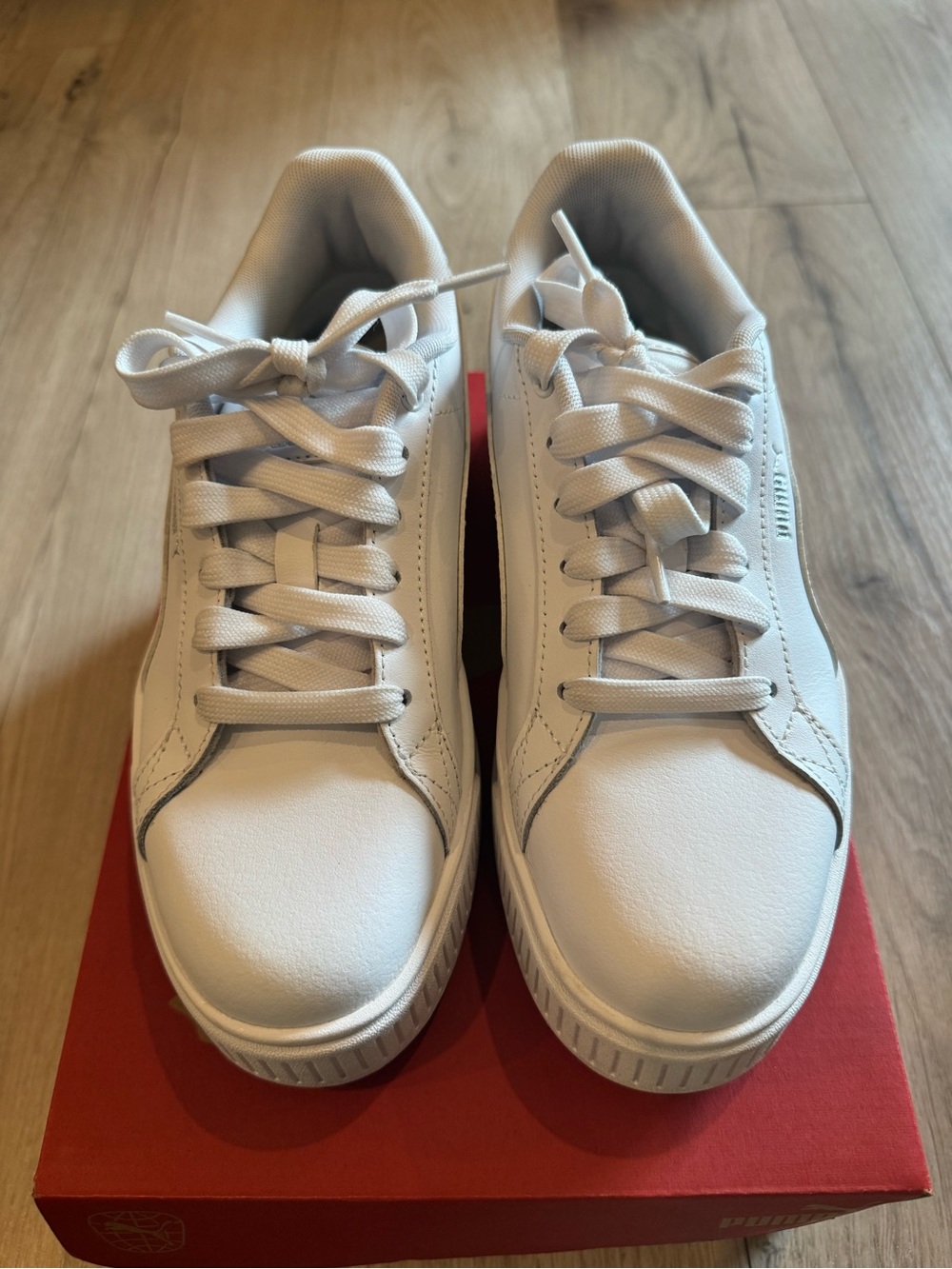 PUMA White Platform Low-Top Lace-Up Sneakers